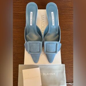 Manolo Blahnik Maysale Buckle Mules